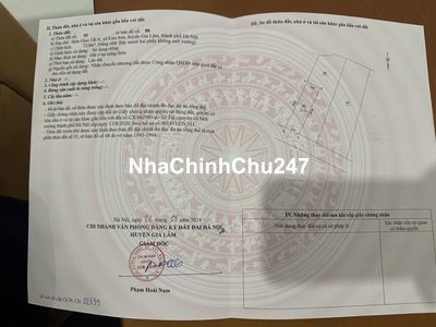 Chính chủ bán 72m2 đất thổ cư ngay trục chính Kim Sơn Gia Lâm Hà Nội