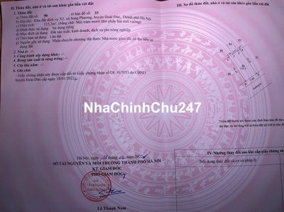 CC bán Đất dịch vụ X2 xã Song Phương – Hoài Đức – Hà Nội