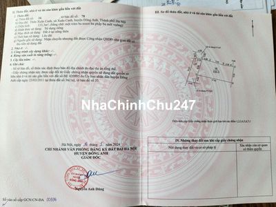 Chính Chủ Bán đất thổ cư thôn Xuân Canh - Đông Anh dt 133m2, giá 8 tỷ