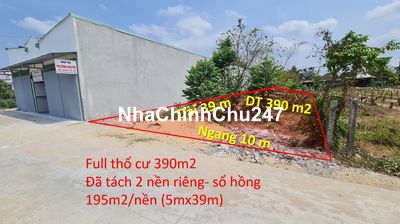 Bán đất Đức Hoà Sổ hồng full thổ 392m2, đã tách 2 sổ full thổ