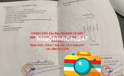 CHÍNH CHỦ Cần Bán NHANH LÔ ĐẤT ĐẸP – GIÁ CỰC TỐT!(AN DƯƠNG –HẢI PHÒNG)