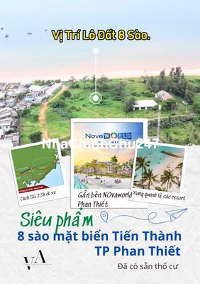 8 sào đất có sẵn thổ cư mặt biển Tiến Thành, mặt đường Lạc Long Quân