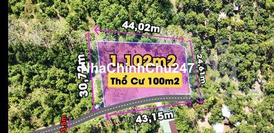 Cần bán lô đất 1102m2 (100 thổ) Sổ riêng chính chủ , KDC đông đúc .