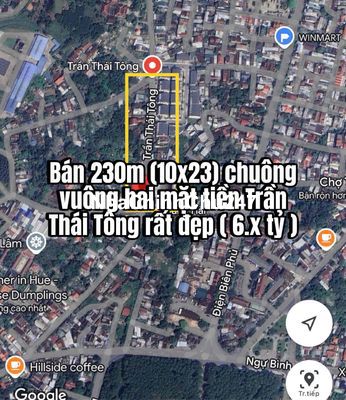 🔆Bán 230m (10x23m) chuông vuông hai mặt tiền Trần Thái Tông rất đẹp