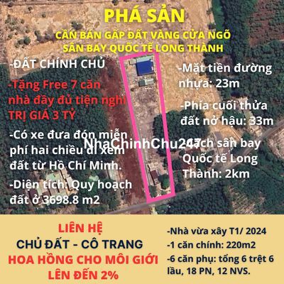 PHÁ SẢN - CẦN BÁN GẤP ĐẤT VÀNG CỬA NGÕ SÂN BAY QUỐC TẾ LONG THÀNH