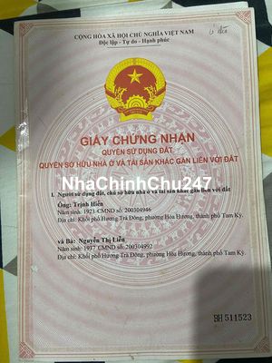 cần bán nhà chính chủ khu cực hoà hương tam kỳ