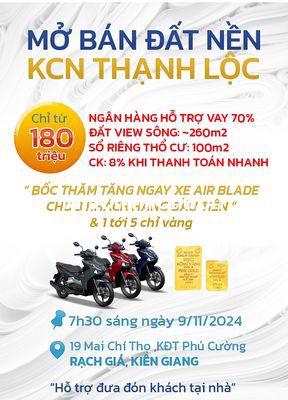 MỞ BÁN Đất thổ KCN Thanh Lộc view sông chỉ 680 triệu tặng xe AB vàng