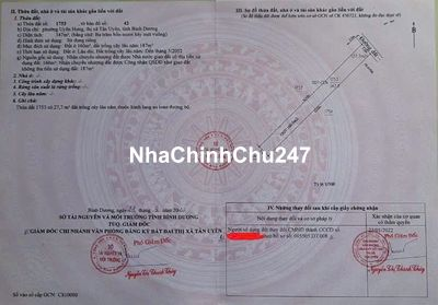 Chính Chủ Bán Lô Đất tại Khu vực Trung tâm Thành phố Tân Uyên