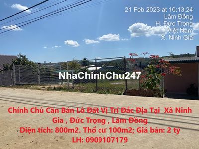 Cần Bán Lô Đất Vị Trí Đắc Địa Tại  Xã Ninh Gia , Đức Trọng , Lâm Đồng