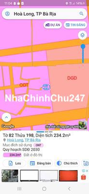 Chính chủ bán lô đất diện tích 235m2  tỉnh Bà Rịa-Vũng Tàu