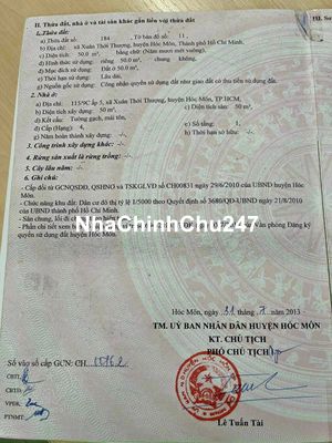 Nhà Hóc Môn Chính Chủ Gần Chợ Xuân Thới Thượng