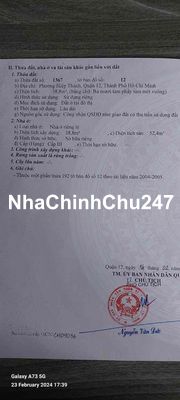 nhà hiệp thành 13, gần chợ, chính chủ