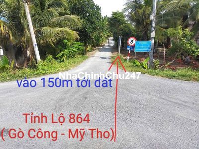 Đất sát tỉnh lộ 864-150m - về TP Mỹ Tho 15p-xe ô tô tiến lùi thoải mái