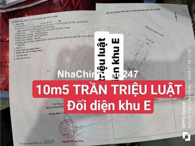 ĐẤT MT 10m5 Trần Triệu Luật,ngay Khu E thông Nguyễn Sinh Sắc,Hoà Minh