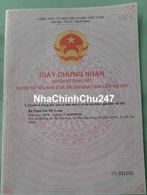 Chính chủ cần bán đất Phú Hoà Đông giá 6tỉ883