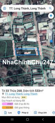 533m2 2 mặt tiền thị trấn long thành