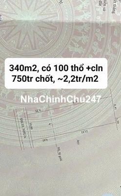 Đất mặt tiền Gò Công Đông, Tiền Giang. 340m² (10x34), 100thổ, sổ rồi