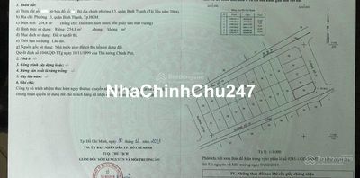 Đất biệt thự GÓC khu dân cư Bình Lợi, giá 23,5 tỷ TL , Diện tích 250m2