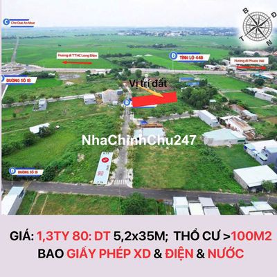 DVCC*Lô Đất Rộng 190m² Đường Nhựa SỐ 19 Tam An - Chỉ 1 Tỷ 380**