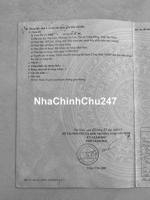 Chính chủ bán ĐẤT 488m2, 8x65m - Mặt tiền Chùa Am, Gia Lộc, Trảng Bàng