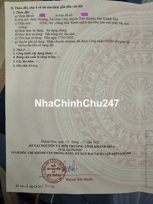 Chính Chủ Cần Bán Đất Đồi Cách Nha Trang 15 Phút