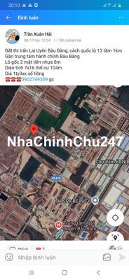 Chính chủ cần bán gấp lô gốc ngay KCN bàu Bàng