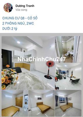 BÁN CĂN HỘ QUẬN 8 CÓ SỔ 2 PHÒNG NGỦ, 2WC 1TỶ920