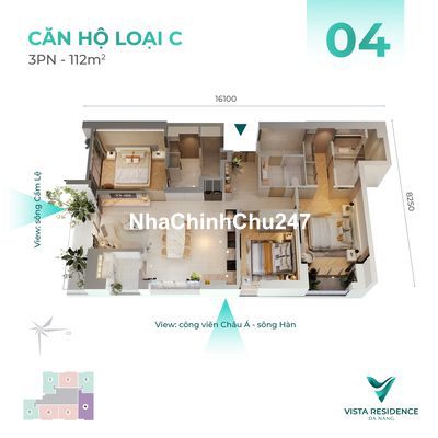 🔥 CĂN 3PN + 3WC CUỐI CÙNG – VIEW ĐẸP – VISTA RESIDENCE ĐÀ NẴNG 🔥