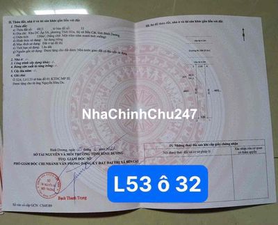 chính chủ cần bán đất Mỹ Phước 3